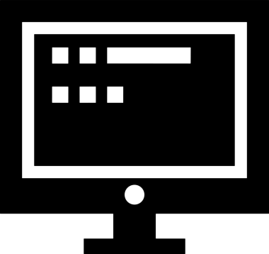 Şeffaf arkaplan ile PNG biçiminde bilgisayar logosu simgesi. Teknoloji markaları, bilişim hizmetleri, web geliştirme veya dijital ürünler için uygun minimalist siyah-beyaz tasarım. Çok yönlü markalaşma ve arayüz kullanımı için temiz ve modern sembol