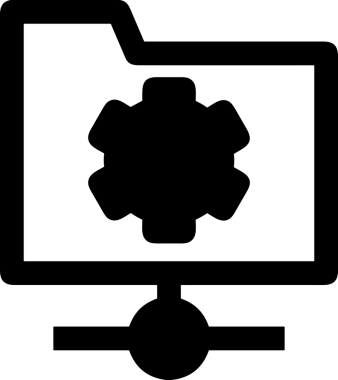 Şeffaf arkaplan ile PNG biçiminde bilgisayar logosu simgesi. Teknoloji markaları, bilişim hizmetleri, web geliştirme veya dijital ürünler için uygun minimalist siyah-beyaz tasarım. Çok yönlü markalaşma ve arayüz kullanımı için temiz ve modern sembol