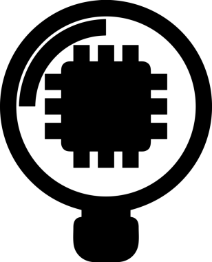 Şeffaf arkaplan ile PNG biçiminde bilgisayar logosu simgesi. Teknoloji markaları, bilişim hizmetleri, web geliştirme veya dijital ürünler için uygun minimalist siyah-beyaz tasarım. Çok yönlü markalaşma ve arayüz kullanımı için temiz ve modern sembol
