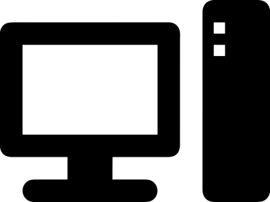 Şeffaf arkaplan ile PNG biçiminde bilgisayar logosu simgesi. Teknoloji markaları, bilişim hizmetleri, web geliştirme veya dijital ürünler için uygun minimalist siyah-beyaz tasarım. Çok yönlü markalaşma ve arayüz kullanımı için temiz ve modern sembol
