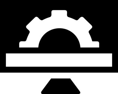 Şeffaf arkaplan ile PNG biçiminde bilgisayar logosu simgesi. Teknoloji markaları, bilişim hizmetleri, web geliştirme veya dijital ürünler için uygun minimalist siyah-beyaz tasarım. Çok yönlü markalaşma ve arayüz kullanımı için temiz ve modern sembol