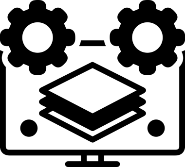 Şeffaf arkaplan ile PNG biçiminde bilgisayar logosu simgesi. Teknoloji markaları, bilişim hizmetleri, web geliştirme veya dijital ürünler için uygun minimalist siyah-beyaz tasarım. Çok yönlü markalaşma ve arayüz kullanımı için temiz ve modern sembol