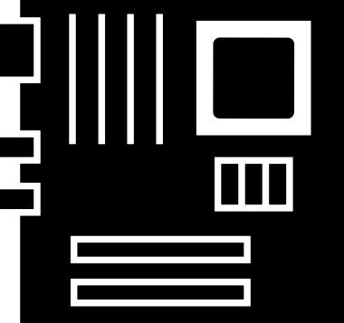 Şeffaf arkaplan ile PNG biçiminde bilgisayar logosu simgesi. Teknoloji markaları, bilişim hizmetleri, web geliştirme veya dijital ürünler için uygun minimalist siyah-beyaz tasarım. Çok yönlü markalaşma ve arayüz kullanımı için temiz ve modern sembol