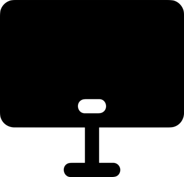 Şeffaf arkaplan ile PNG biçiminde bilgisayar logosu simgesi. Teknoloji markaları, bilişim hizmetleri, web geliştirme veya dijital ürünler için uygun minimalist siyah-beyaz tasarım. Çok yönlü markalaşma ve arayüz kullanımı için temiz ve modern sembol