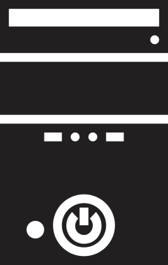 Şeffaf arkaplan ile PNG biçiminde bilgisayar logosu simgesi. Teknoloji markaları, bilişim hizmetleri, web geliştirme veya dijital ürünler için uygun minimalist siyah-beyaz tasarım. Çok yönlü markalaşma ve arayüz kullanımı için temiz ve modern sembol