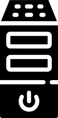 Şeffaf arkaplan ile PNG biçiminde bilgisayar logosu simgesi. Teknoloji markaları, bilişim hizmetleri, web geliştirme veya dijital ürünler için uygun minimalist siyah-beyaz tasarım. Çok yönlü markalaşma ve arayüz kullanımı için temiz ve modern sembol
