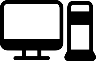 Şeffaf arkaplan ile PNG biçiminde bilgisayar logosu simgesi. Teknoloji markaları, bilişim hizmetleri, web geliştirme veya dijital ürünler için uygun minimalist siyah-beyaz tasarım. Çok yönlü markalaşma ve arayüz kullanımı için temiz ve modern sembol