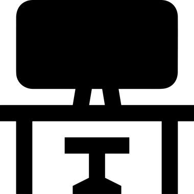 Şeffaf arkaplan ile PNG biçiminde bilgisayar logosu simgesi. Teknoloji markaları, bilişim hizmetleri, web geliştirme veya dijital ürünler için uygun minimalist siyah-beyaz tasarım. Çok yönlü markalaşma ve arayüz kullanımı için temiz ve modern sembol