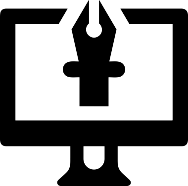 Şeffaf arkaplan ile PNG biçiminde bilgisayar logosu simgesi. Teknoloji markaları, bilişim hizmetleri, web geliştirme veya dijital ürünler için uygun minimalist siyah-beyaz tasarım. Çok yönlü markalaşma ve arayüz kullanımı için temiz ve modern sembol