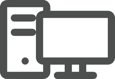 Şeffaf arkaplan ile PNG biçiminde bilgisayar logosu simgesi. Teknoloji markaları, bilişim hizmetleri, web geliştirme veya dijital ürünler için uygun minimalist siyah-beyaz tasarım. Çok yönlü markalaşma ve arayüz kullanımı için temiz ve modern sembol