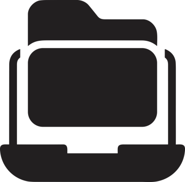 Şeffaf arkaplan ile PNG biçiminde bilgisayar logosu simgesi. Teknoloji markaları, bilişim hizmetleri, web geliştirme veya dijital ürünler için uygun minimalist siyah-beyaz tasarım. Çok yönlü markalaşma ve arayüz kullanımı için temiz ve modern sembol