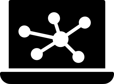Şeffaf arkaplan ile PNG biçiminde bilgisayar logosu simgesi. Teknoloji markaları, bilişim hizmetleri, web geliştirme veya dijital ürünler için uygun minimalist siyah-beyaz tasarım. Çok yönlü markalaşma ve arayüz kullanımı için temiz ve modern sembol