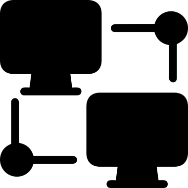 Şeffaf arkaplan ile PNG biçiminde bilgisayar logosu simgesi. Teknoloji markaları, bilişim hizmetleri, web geliştirme veya dijital ürünler için uygun minimalist siyah-beyaz tasarım. Çok yönlü markalaşma ve arayüz kullanımı için temiz ve modern sembol