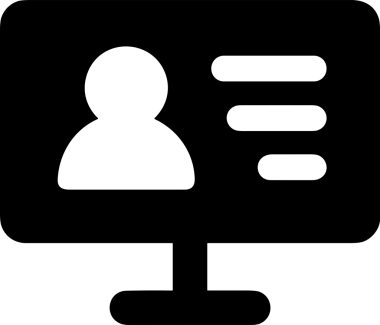 Şeffaf arkaplan ile PNG biçiminde bilgisayar logosu simgesi. Teknoloji markaları, bilişim hizmetleri, web geliştirme veya dijital ürünler için uygun minimalist siyah-beyaz tasarım. Çok yönlü markalaşma ve arayüz kullanımı için temiz ve modern sembol