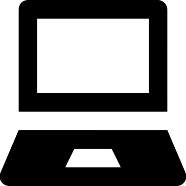 Şeffaf arkaplan ile PNG biçiminde bilgisayar logosu simgesi. Teknoloji markaları, bilişim hizmetleri, web geliştirme veya dijital ürünler için uygun minimalist siyah-beyaz tasarım. Çok yönlü markalaşma ve arayüz kullanımı için temiz ve modern sembol