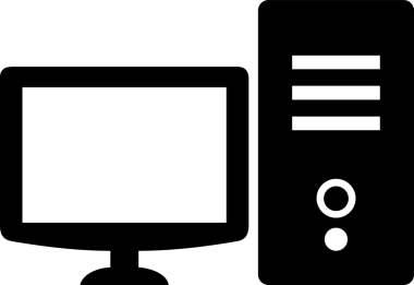 Şeffaf arkaplan ile PNG biçiminde bilgisayar logosu simgesi. Teknoloji markaları, bilişim hizmetleri, web geliştirme veya dijital ürünler için uygun minimalist siyah-beyaz tasarım. Çok yönlü markalaşma ve arayüz kullanımı için temiz ve modern sembol
