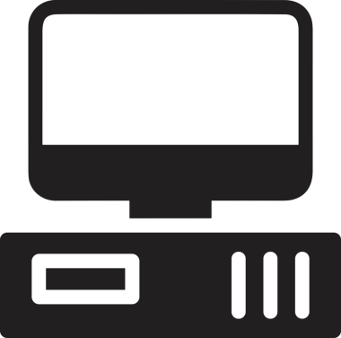 Şeffaf arkaplan ile PNG biçiminde bilgisayar logosu simgesi. Teknoloji markaları, bilişim hizmetleri, web geliştirme veya dijital ürünler için uygun minimalist siyah-beyaz tasarım. Çok yönlü markalaşma ve arayüz kullanımı için temiz ve modern sembol