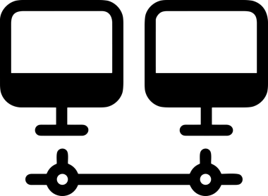 Şeffaf arkaplan ile PNG biçiminde bilgisayar logosu simgesi. Teknoloji markaları, bilişim hizmetleri, web geliştirme veya dijital ürünler için uygun minimalist siyah-beyaz tasarım. Çok yönlü markalaşma ve arayüz kullanımı için temiz ve modern sembol