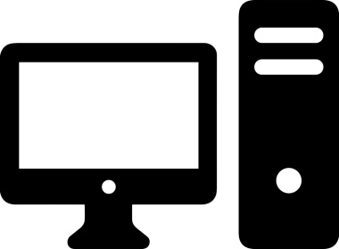 Şeffaf arkaplan ile PNG biçiminde bilgisayar logosu simgesi. Teknoloji markaları, bilişim hizmetleri, web geliştirme veya dijital ürünler için uygun minimalist siyah-beyaz tasarım. Çok yönlü markalaşma ve arayüz kullanımı için temiz ve modern sembol