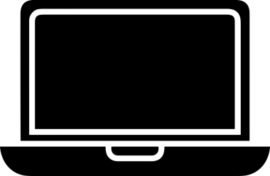 Şeffaf arkaplan ile PNG biçiminde bilgisayar logosu simgesi. Teknoloji markaları, bilişim hizmetleri, web geliştirme veya dijital ürünler için uygun minimalist siyah-beyaz tasarım. Çok yönlü markalaşma ve arayüz kullanımı için temiz ve modern sembol