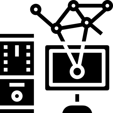 Şeffaf arkaplan ile PNG biçiminde bilgisayar logosu simgesi. Teknoloji markaları, bilişim hizmetleri, web geliştirme veya dijital ürünler için uygun minimalist siyah-beyaz tasarım. Çok yönlü markalaşma ve arayüz kullanımı için temiz ve modern sembol