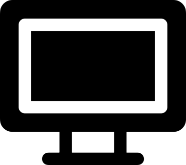 Şeffaf arkaplan ile PNG biçiminde bilgisayar logosu simgesi. Teknoloji markaları, bilişim hizmetleri, web geliştirme veya dijital ürünler için uygun minimalist siyah-beyaz tasarım. Çok yönlü markalaşma ve arayüz kullanımı için temiz ve modern sembol