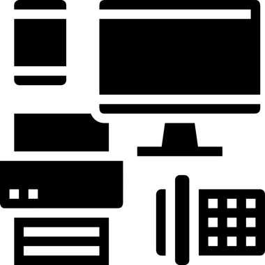 Şeffaf arkaplan ile PNG biçiminde bilgisayar logosu simgesi. Teknoloji markaları, bilişim hizmetleri, web geliştirme veya dijital ürünler için uygun minimalist siyah-beyaz tasarım. Çok yönlü markalaşma ve arayüz kullanımı için temiz ve modern sembol