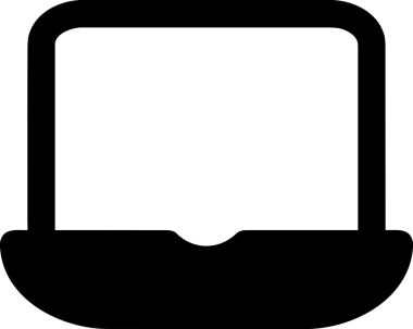 Şeffaf arkaplan ile PNG biçiminde bilgisayar logosu simgesi. Teknoloji markaları, bilişim hizmetleri, web geliştirme veya dijital ürünler için uygun minimalist siyah-beyaz tasarım. Çok yönlü markalaşma ve arayüz kullanımı için temiz ve modern sembol