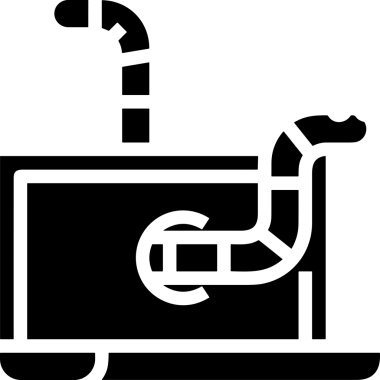 Şeffaf arkaplan ile PNG biçiminde bilgisayar logosu simgesi. Teknoloji markaları, bilişim hizmetleri, web geliştirme veya dijital ürünler için uygun minimalist siyah-beyaz tasarım. Çok yönlü markalaşma ve arayüz kullanımı için temiz ve modern sembol