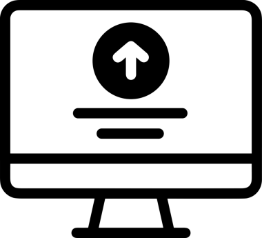 Şeffaf arkaplan ile PNG biçiminde bilgisayar logosu simgesi. Teknoloji markaları, bilişim hizmetleri, web geliştirme veya dijital ürünler için uygun minimalist siyah-beyaz tasarım. Çok yönlü markalaşma ve arayüz kullanımı için temiz ve modern sembol