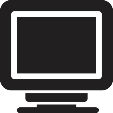 Şeffaf arkaplan ile PNG biçiminde bilgisayar logosu simgesi. Teknoloji markaları, bilişim hizmetleri, web geliştirme veya dijital ürünler için uygun minimalist siyah-beyaz tasarım. Çok yönlü markalaşma ve arayüz kullanımı için temiz ve modern sembol