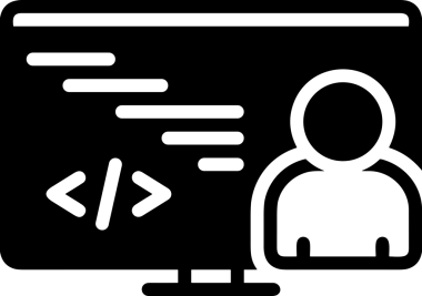 Şeffaf arkaplan ile PNG biçiminde bilgisayar logosu simgesi. Teknoloji markaları, bilişim hizmetleri, web geliştirme veya dijital ürünler için uygun minimalist siyah-beyaz tasarım. Çok yönlü markalaşma ve arayüz kullanımı için temiz ve modern sembol