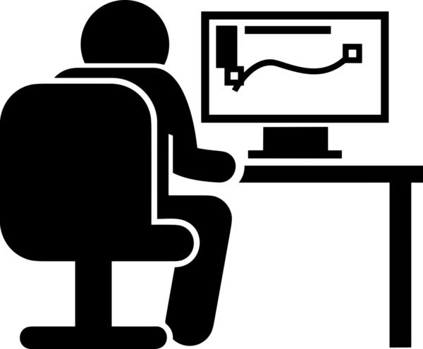 Şeffaf arkaplan ile PNG biçiminde bilgisayar logosu simgesi. Teknoloji markaları, bilişim hizmetleri, web geliştirme veya dijital ürünler için uygun minimalist siyah-beyaz tasarım. Çok yönlü markalaşma ve arayüz kullanımı için temiz ve modern sembol