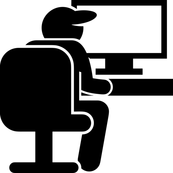 Şeffaf arkaplan ile PNG biçiminde bilgisayar logosu simgesi. Teknoloji markaları, bilişim hizmetleri, web geliştirme veya dijital ürünler için uygun minimalist siyah-beyaz tasarım. Çok yönlü markalaşma ve arayüz kullanımı için temiz ve modern sembol