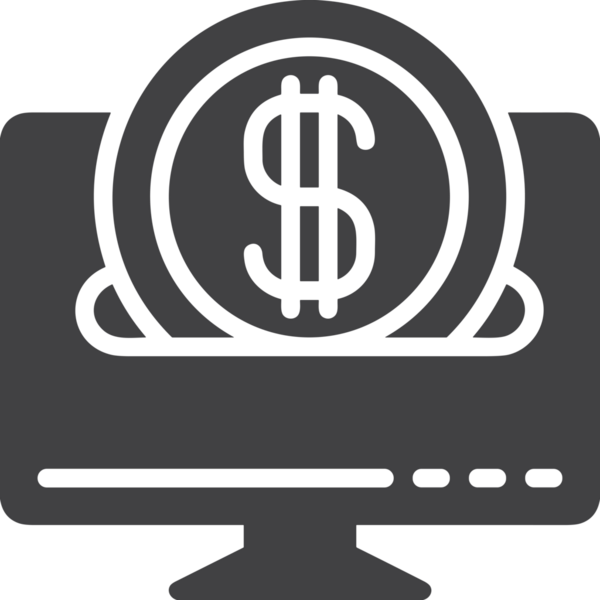 Şeffaf arkaplan ile PNG biçiminde bilgisayar logosu simgesi. Teknoloji markaları, bilişim hizmetleri, web geliştirme veya dijital ürünler için uygun minimalist siyah-beyaz tasarım. Çok yönlü markalaşma ve arayüz kullanımı için temiz ve modern sembol