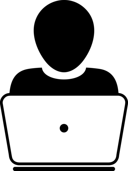 Şeffaf arkaplan ile PNG biçiminde bilgisayar logosu simgesi. Teknoloji markaları, bilişim hizmetleri, web geliştirme veya dijital ürünler için uygun minimalist siyah-beyaz tasarım. Çok yönlü markalaşma ve arayüz kullanımı için temiz ve modern sembol