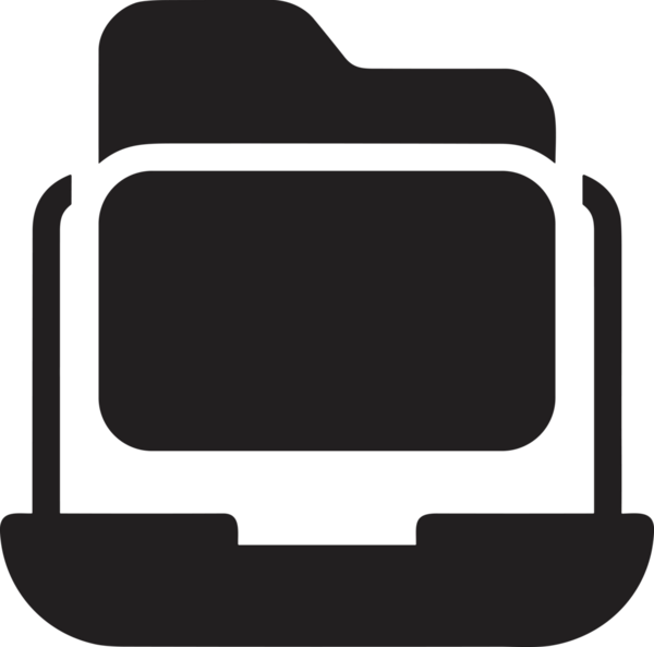 Şeffaf arkaplan ile PNG biçiminde bilgisayar logosu simgesi. Teknoloji markaları, bilişim hizmetleri, web geliştirme veya dijital ürünler için uygun minimalist siyah-beyaz tasarım. Çok yönlü markalaşma ve arayüz kullanımı için temiz ve modern sembol