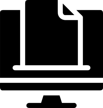 Şeffaf arkaplan ile PNG biçiminde bilgisayar logosu simgesi. Teknoloji markaları, bilişim hizmetleri, web geliştirme veya dijital ürünler için uygun minimalist siyah-beyaz tasarım. Çok yönlü markalaşma ve arayüz kullanımı için temiz ve modern sembol