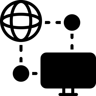 Şeffaf arkaplan ile PNG biçiminde bilgisayar logosu simgesi. Teknoloji markaları, bilişim hizmetleri, web geliştirme veya dijital ürünler için uygun minimalist siyah-beyaz tasarım. Çok yönlü markalaşma ve arayüz kullanımı için temiz ve modern sembol