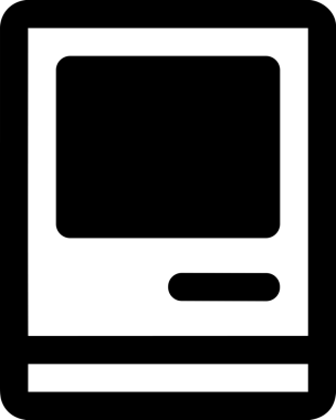 Şeffaf arkaplan ile PNG biçiminde bilgisayar logosu simgesi. Teknoloji markaları, bilişim hizmetleri, web geliştirme veya dijital ürünler için uygun minimalist siyah-beyaz tasarım. Çok yönlü markalaşma ve arayüz kullanımı için temiz ve modern sembol