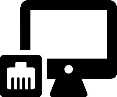 Şeffaf arkaplan ile PNG biçiminde bilgisayar logosu simgesi. Teknoloji markaları, bilişim hizmetleri, web geliştirme veya dijital ürünler için uygun minimalist siyah-beyaz tasarım. Çok yönlü markalaşma ve arayüz kullanımı için temiz ve modern sembol