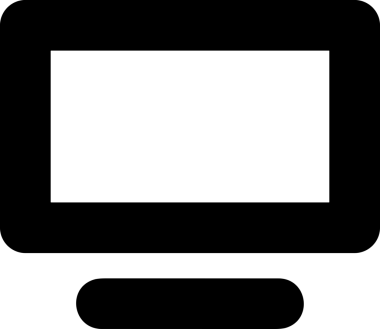 Şeffaf arkaplan ile PNG biçiminde bilgisayar logosu simgesi. Teknoloji markaları, bilişim hizmetleri, web geliştirme veya dijital ürünler için uygun minimalist siyah-beyaz tasarım. Çok yönlü markalaşma ve arayüz kullanımı için temiz ve modern sembol