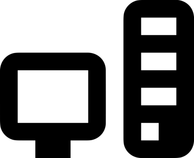 Şeffaf arkaplan ile PNG biçiminde bilgisayar logosu simgesi. Teknoloji markaları, bilişim hizmetleri, web geliştirme veya dijital ürünler için uygun minimalist siyah-beyaz tasarım. Çok yönlü markalaşma ve arayüz kullanımı için temiz ve modern sembol
