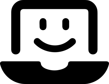 Şeffaf arkaplan ile PNG biçiminde bilgisayar logosu simgesi. Teknoloji markaları, bilişim hizmetleri, web geliştirme veya dijital ürünler için uygun minimalist siyah-beyaz tasarım. Çok yönlü markalaşma ve arayüz kullanımı için temiz ve modern sembol