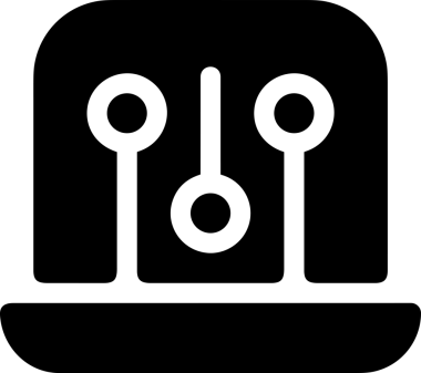 Şeffaf arkaplan ile PNG biçiminde bilgisayar logosu simgesi. Teknoloji markaları, bilişim hizmetleri, web geliştirme veya dijital ürünler için uygun minimalist siyah-beyaz tasarım. Çok yönlü markalaşma ve arayüz kullanımı için temiz ve modern sembol