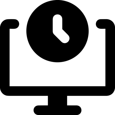 Şeffaf arkaplan ile PNG biçiminde bilgisayar logosu simgesi. Teknoloji markaları, bilişim hizmetleri, web geliştirme veya dijital ürünler için uygun minimalist siyah-beyaz tasarım. Çok yönlü markalaşma ve arayüz kullanımı için temiz ve modern sembol