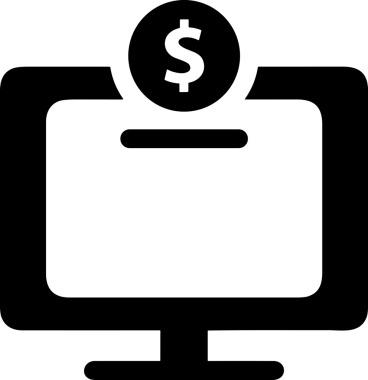 Şeffaf arkaplan ile PNG biçiminde bilgisayar logosu simgesi. Teknoloji markaları, bilişim hizmetleri, web geliştirme veya dijital ürünler için uygun minimalist siyah-beyaz tasarım. Çok yönlü markalaşma ve arayüz kullanımı için temiz ve modern sembol