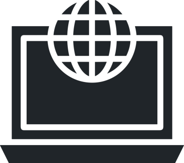 Şeffaf arkaplan ile PNG biçiminde bilgisayar logosu simgesi. Teknoloji markaları, bilişim hizmetleri, web geliştirme veya dijital ürünler için uygun minimalist siyah-beyaz tasarım. Çok yönlü markalaşma ve arayüz kullanımı için temiz ve modern sembol