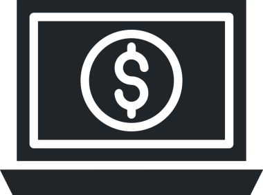 Şeffaf arkaplan ile PNG biçiminde bilgisayar logosu simgesi. Teknoloji markaları, bilişim hizmetleri, web geliştirme veya dijital ürünler için uygun minimalist siyah-beyaz tasarım. Çok yönlü markalaşma ve arayüz kullanımı için temiz ve modern sembol