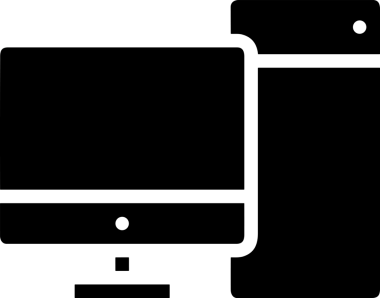 Şeffaf arkaplan ile PNG biçiminde bilgisayar logosu simgesi. Teknoloji markaları, bilişim hizmetleri, web geliştirme veya dijital ürünler için uygun minimalist siyah-beyaz tasarım. Çok yönlü markalaşma ve arayüz kullanımı için temiz ve modern sembol